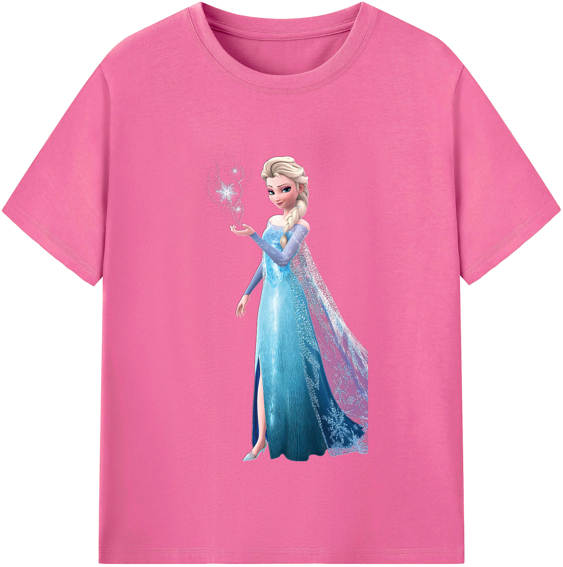 （画像用） アナと雪の女王 アンナ エルサ Frozen Anna Elsa レディースカジュアルプリントTシャツ（綿100％）